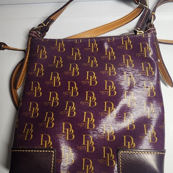 Dooney & Bourke Purple and Brown Logo Crossbody Bag - Picture 4 of 8